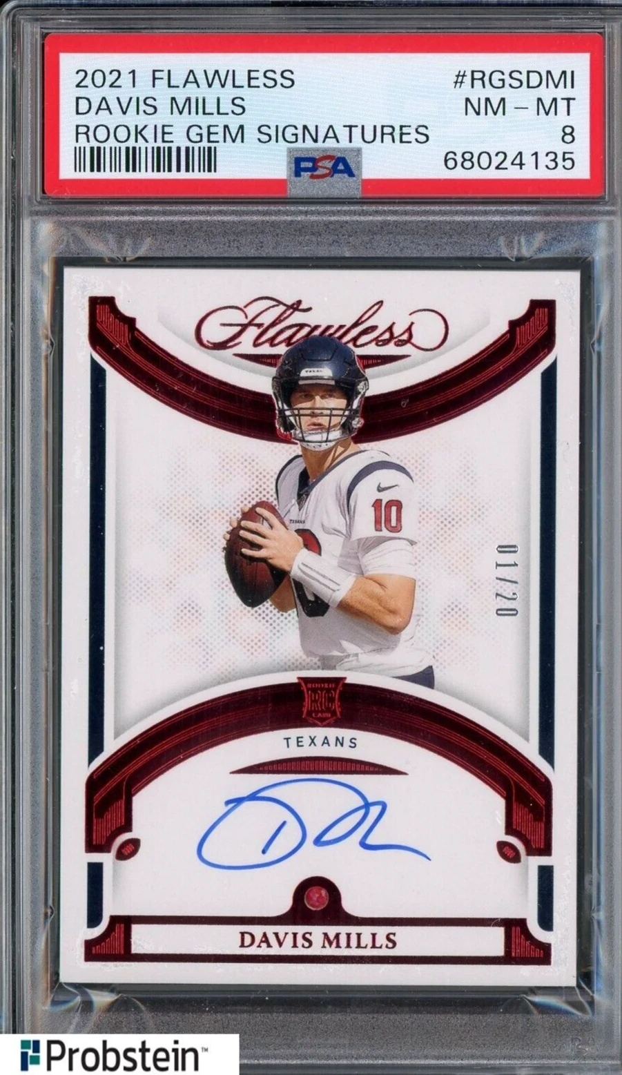 Davis Mills Panini Flawless Rookie Gems Signatures #RGSDMI Base