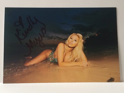 Kindly Myers Autographed Photo Busty Model Big Breasts Boobs Glamour
