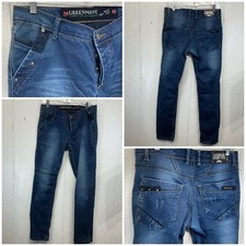 32x32 European Zalando Greenpoint Jeans VTG retro Button Fly Y2K skinny Rivet