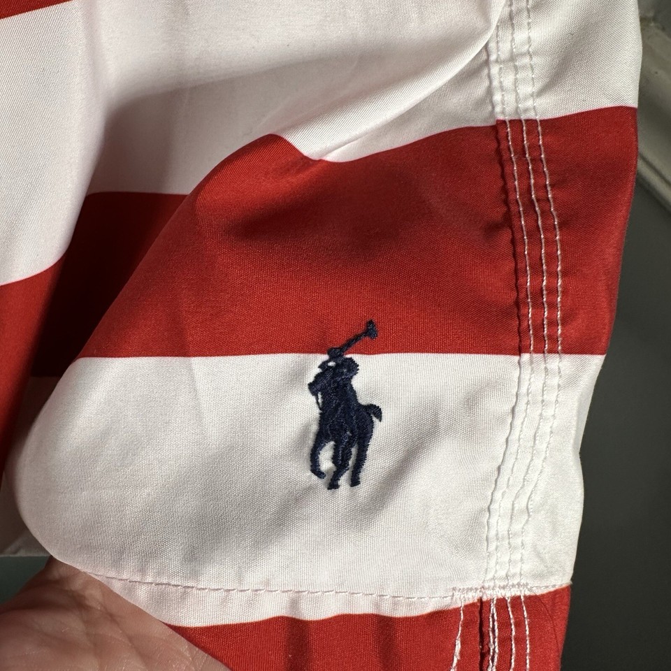 Polo Ralph Lauren Men's XXL USA Flag Print Lined Swim Trunks Bathing