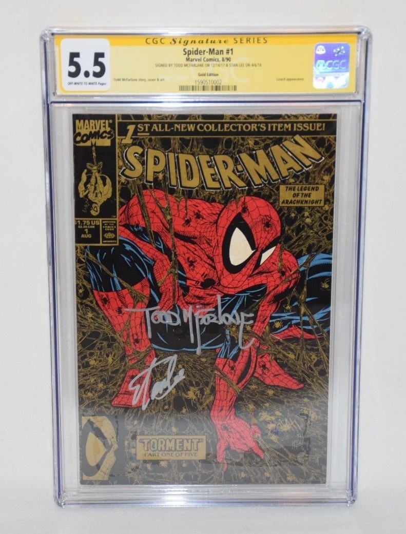 DC コミック　スーパーマン　1/1 スケッチ　カードサイン　マーベル STAN LEE, TODD MCFARLANE SIGNED AUTOGRAPHED SPIDER-MAN