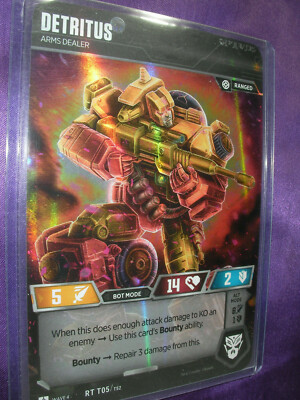 Transformers TCG W4 Detritus Arms Dealer RT T05/T52 Rare Foil Character Card | eBay Transformers TCG W4 Detritus Arms Dealer RT T05/T52 Rare Foil Character Card | eBay
