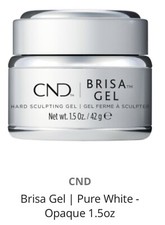 CND Brisa Gel Pure White Opaque Gel Hard Sculpting Gel 1.5oz