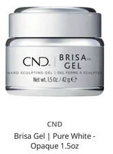 CND Brisa Gel Pure White Opaque Gel Hard Sculpting Gel 1.5oz