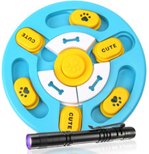 Pet Interactive Feeding Basin is Equipped with a Purple Light,Interactive Puzzle