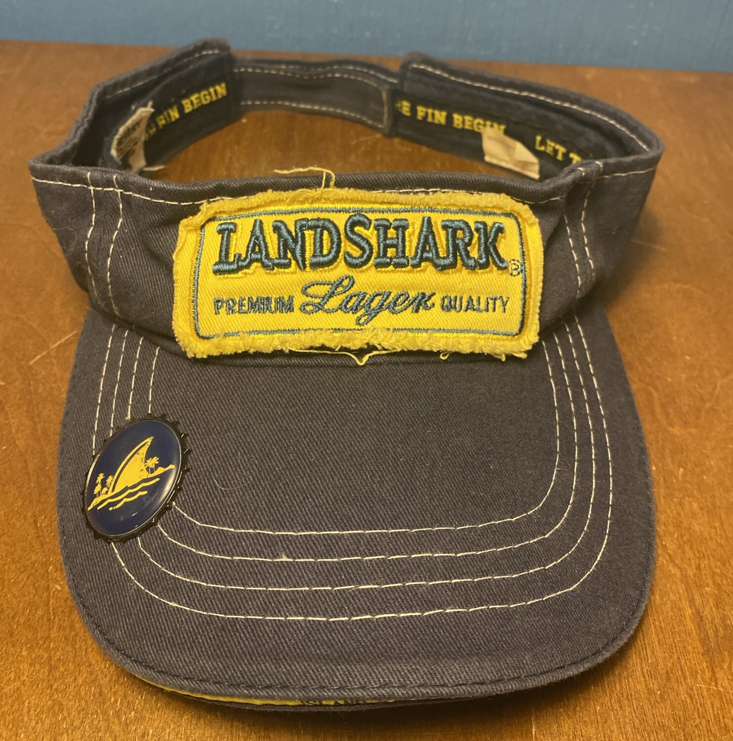 Land Shark Beer Lager Visor Hat Blue Margaritaville Adjustable Strap