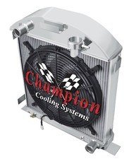 Qr Champion 4 Row Radiator Chevy Config16 Fan For 1928 1929 Ford Model A