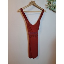Free People Red Lace Thinkin Bout You Slip Dress Strappy Sz S