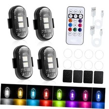 4 Pcs Wireless Rechargeable Magnetic LED Strobe Lights, 8-Colors USB