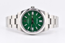Rolex Oyster Perpetual 41mm Ref. 124300 Custom Green Dial Box and Paper 6