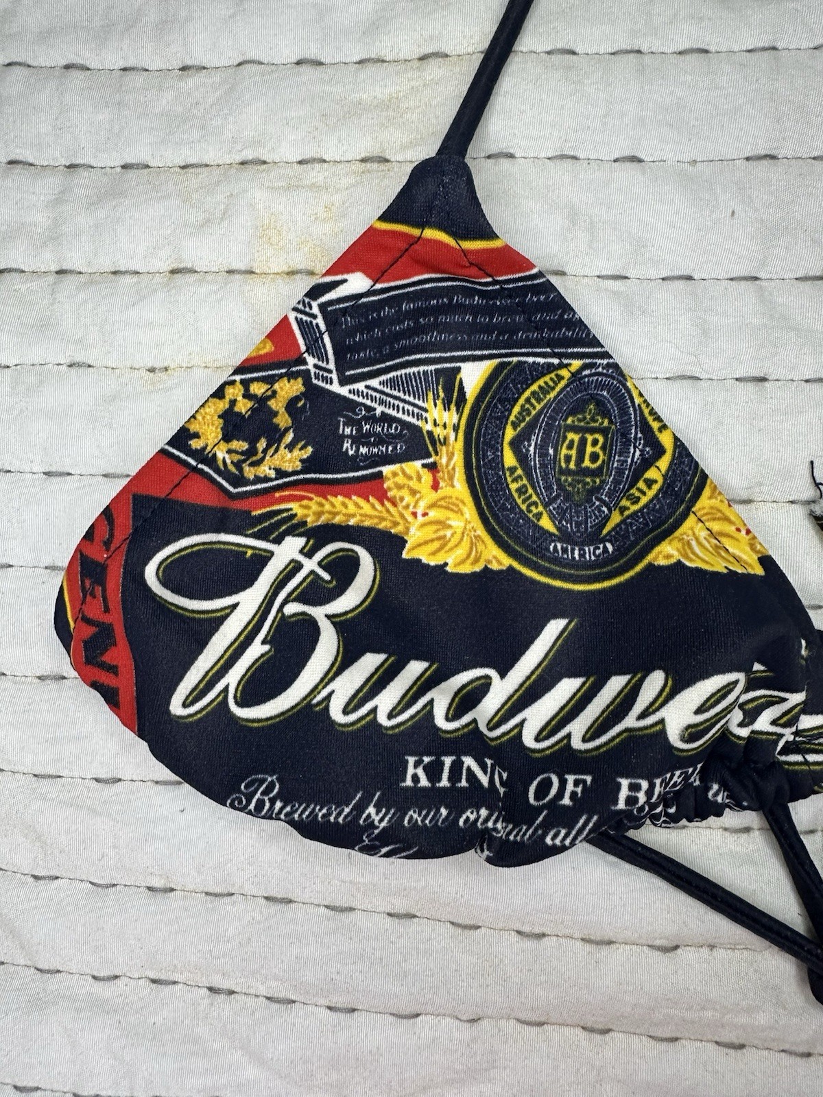 Vintage Budweiser Triangle String Bikini Top Only… - image 3