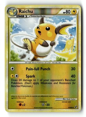 Pokemon Karte Raichu Reverse Holo LP Unerschrocken Uncommon 33/90