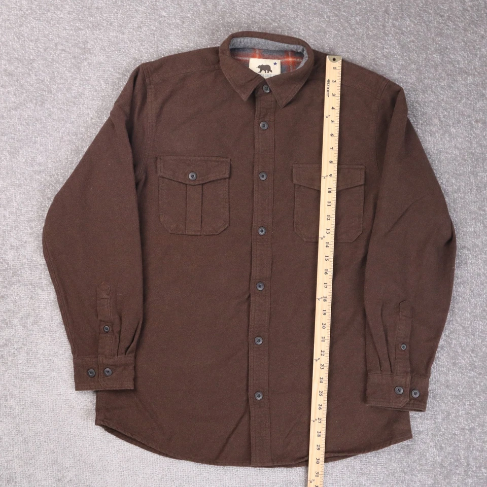 DAKOTA GRIZZLY Mens L Brown Flannel Lined Button Shirt - Image 2 of 4