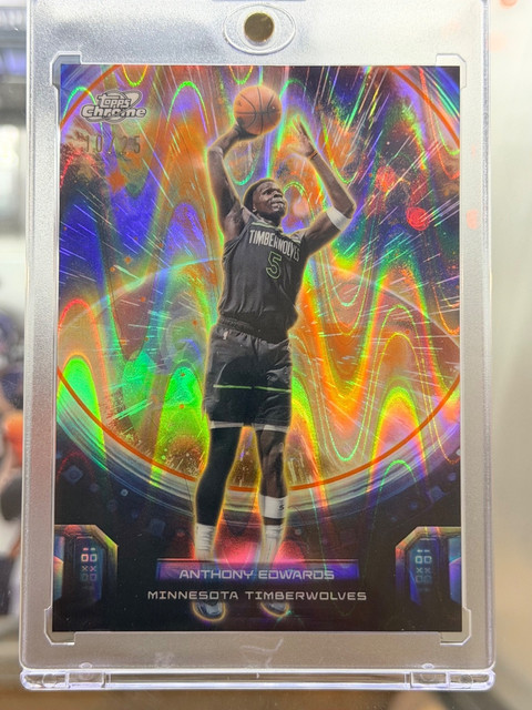 2025-26 Topps Cosmic Chrome Basketball Anthony Edwards Re-Entry /25 Orange SSP
