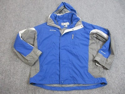 Columbia Vertex Jacket Mens Large Blue Gray Hooded Full Zip