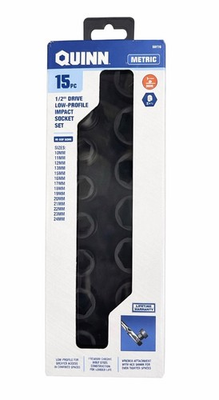 #ad #ad QUINN 15PCS 1 2quot; Drive Low Profile Impact Socket Set Metric 10mm 24mm 59770 NEW $34.99