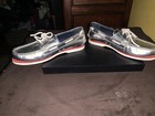 Polo Ralph Lauren Merton Silver Metallic Boat Shoes Mens Sz 9.5 Leather Chrome — photo 8