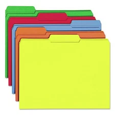 Smead 11943 1/3-Cut Tabs 0.75 in. Expansion File Folder - Assorted (100/Box) New