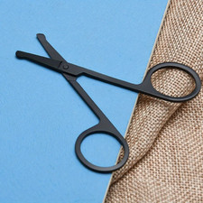Nose Hair Scissors round Tip Safety Stainless Steel Men'S Eyebrow Beard Trimmer