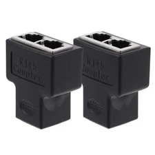 2 Pcs Ethernet Connector Splitter High Speed Port Extension Cable Splitters