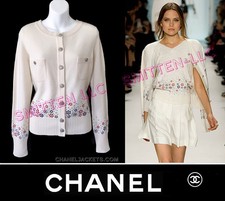  4,250 CHANEL 12C Embellished Cashmere CARDIGAN  FR 42 /US 6 8 / M