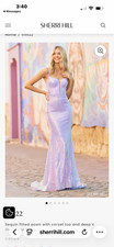 sherri hill purple sparkly prom dress size 10 55222 