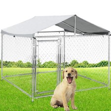 6.6x6.6 Outdoor Dog Kennel for Large Dog Heavy Duty Galvanized Steel Enclosure
