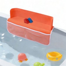 Large Silicone Bathtub Splash Guard With Storage Pockets And Suction Cups