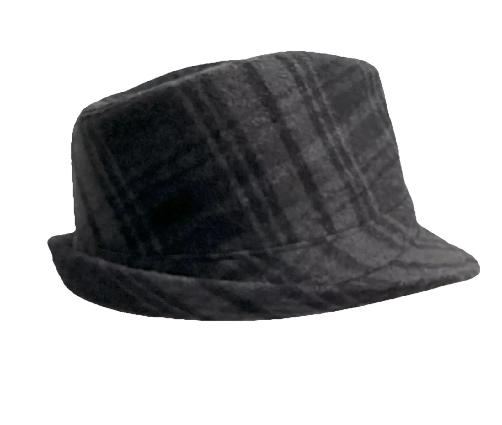 Plaid fedora hat for men in gray and black sizes medium large-image
