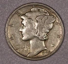 1942-P "Mercury" Silver One-Dime Coin, Extra Fine