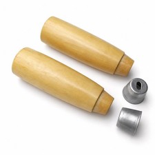 2 Pieces Wooden Handle Replacement Handle with Ferrule Natural Wood