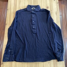 Suitsupply Polo Shirt Pure Cotton Extra Slim Blue Long Sleeve Mens 41/42 16/16 