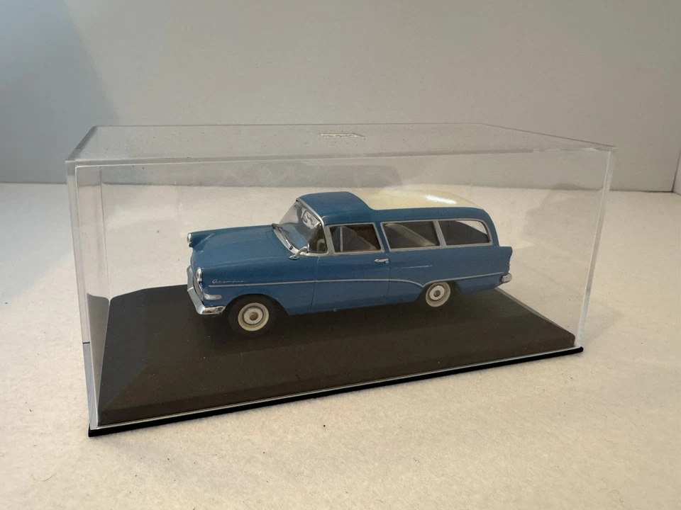1:43 MINICHAMPS 430 043211 OPEL REKORD P1 1960 CARAVAN 1958-1960 blu prima serie - Immagine 2 di 4