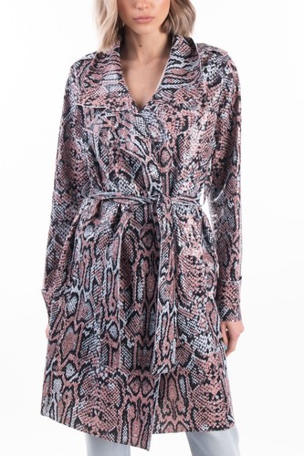 RRP €215 LA FILLE DES FLEURS Trench Coat Size M Reptile Pattern Made in Italy - Picture 2 of 3