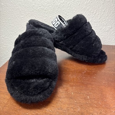 UGG Women's Fluff Yeah Slide - Black - Size 10 - UGG Plush, Sandal