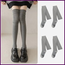 New Solid Color Thigh High Stockings Women Trendy Casual Over The Knee Female.