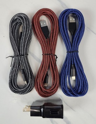 3 Pack 6' USB to Ltning Fast Charging Cable Braided Fabric + 1 Charging Box