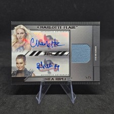 2021 Topps Undisputed WWE CHARLOTTE FLAIR / RHEA RIPLEY Mat Relic Auto 5/5 #MA-F
