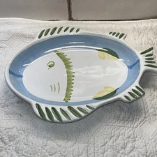 Hand Painted Caleca Pottery fish Plate Made Italy