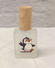 White Frosted Glass & Penguin Spray Perfume Bottle Empty Refillable 15ml New