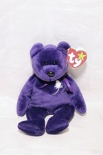NWT Ty Beanie Babies Princess Diana Bear Purple Plush Original with Tag