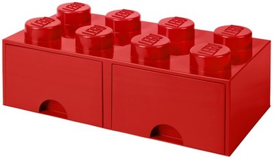 LEGO Schubladenbox STORAGE BRICK DRAWER 8 2 Schübe rot