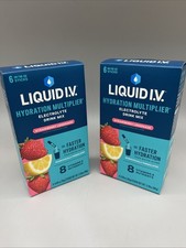 2 Pack Liquid I.V. Hydration Multiplier Electrolyte Drink Mix Strawberry Lemon