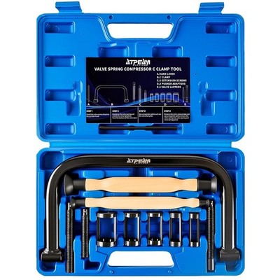 ATPEAM Valve Spring Compressor Tools with Valve Lapping Tool Solid C Clamp Tool