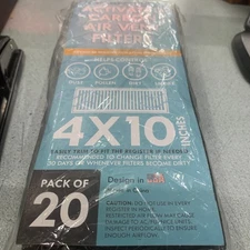 Luxoton Activated Carbon 4x10 Air Vent Filters For House Registers 20 Pack