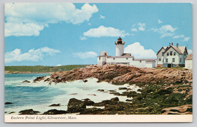 Gloucester MA Eastern Point Light Lighthouse Massachusetts Postcard Mother Ann
