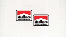 Two Marlboro Racing Team Vintage Race Decals For Motorcycle / Rally Car