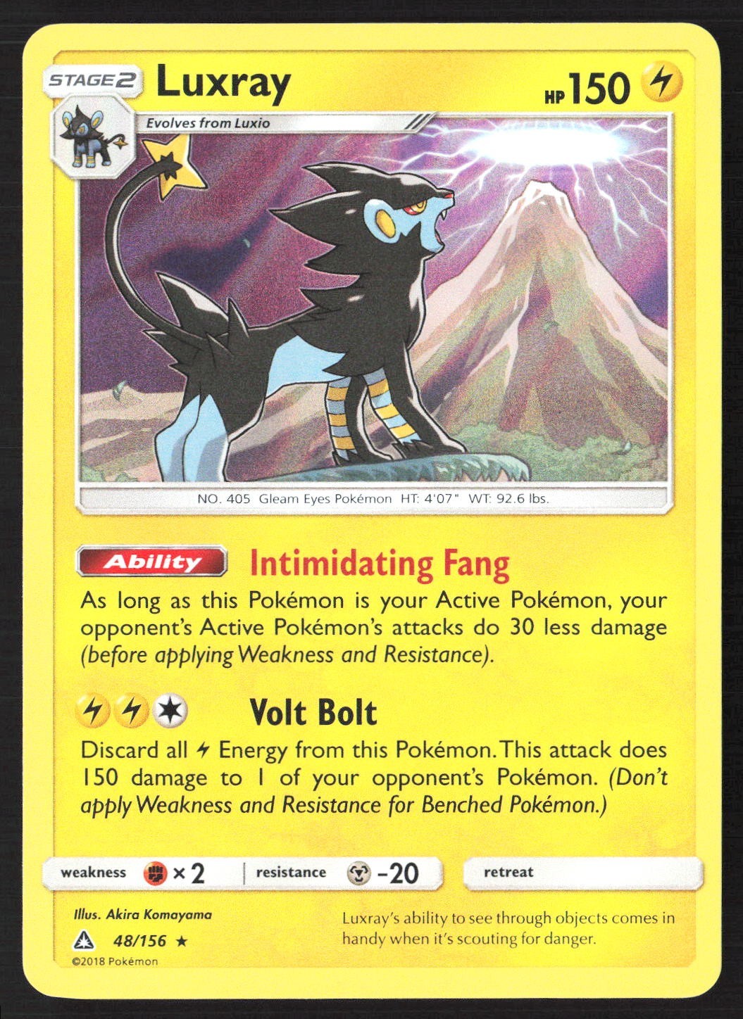 Luxray 48/156 Holo Rare Sun & Moon Ultra Prism Pokemon Card
