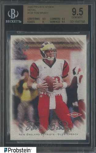 2000 Pacific Private Stock Retail #128 Tom Brady RC Rookie 115/650 BGS 9.5