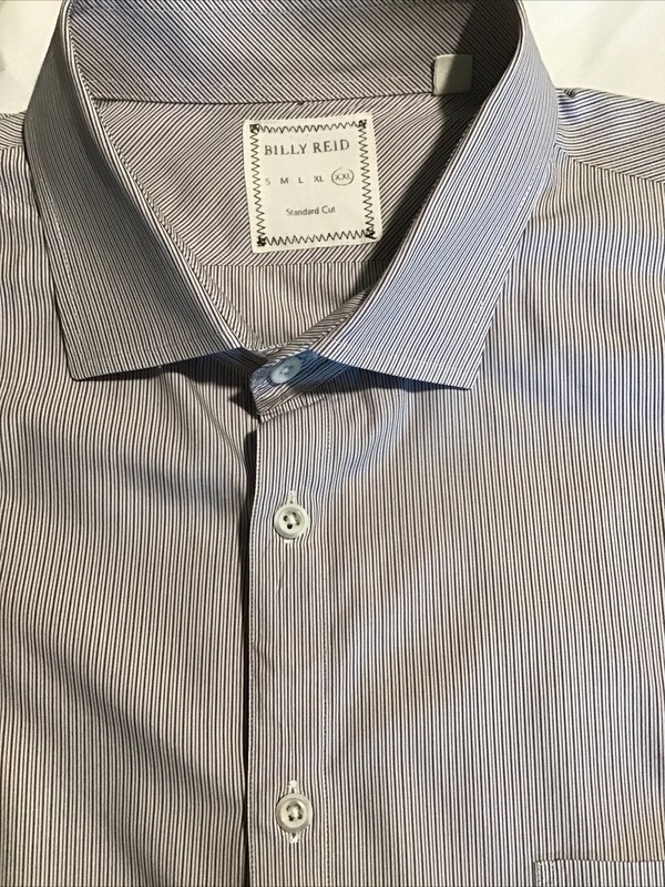 Billy Reid Taupe/Baby Blue Dress Shirt XXL